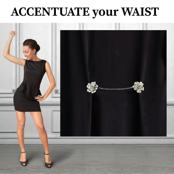 Sweater Clip Elegant Floral Design for Cardigan, Dress, Coat Lapel, Shawl,Collar - Picture 3 of 5